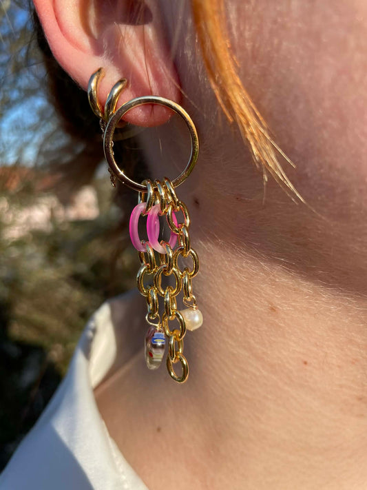 Boucles d'oreilles asymétriques Monique